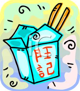 A Box of Chinese Food Clipart Image