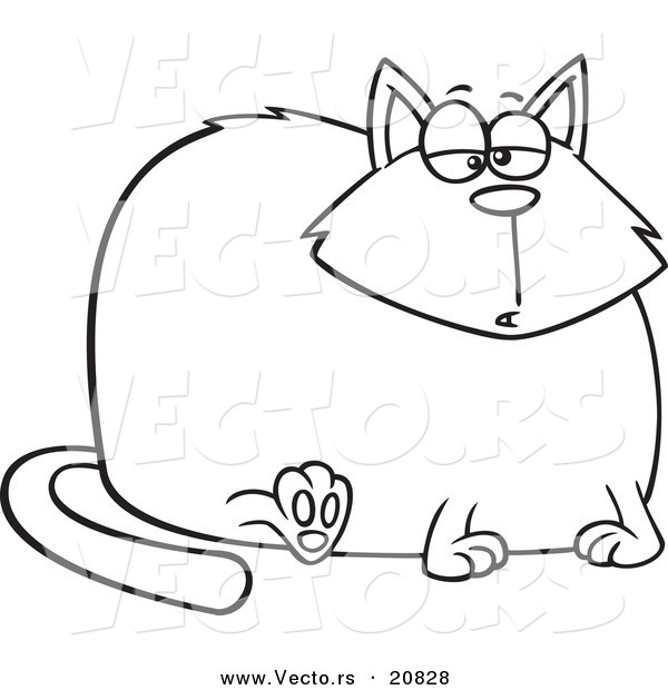 A fat cat clipart - .