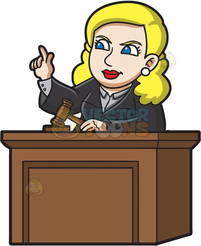 A female judge ordering the .