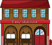 ... A fire station - Firehouse Clipart