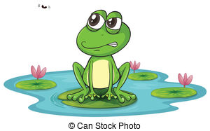 ... a frog and a water - illustration of a frog and a water on a.