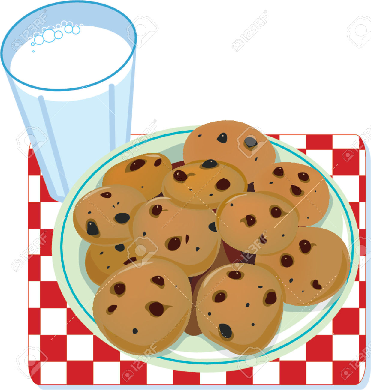 A Glass Of Milk And A Plate Of Cookies Royalty Free Cliparts