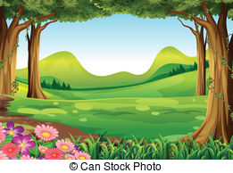 ... A green forest - Illustration of a green forest