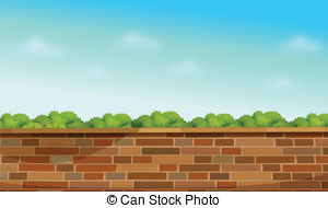 ... A high stonewall - Illustration of a high stonewall