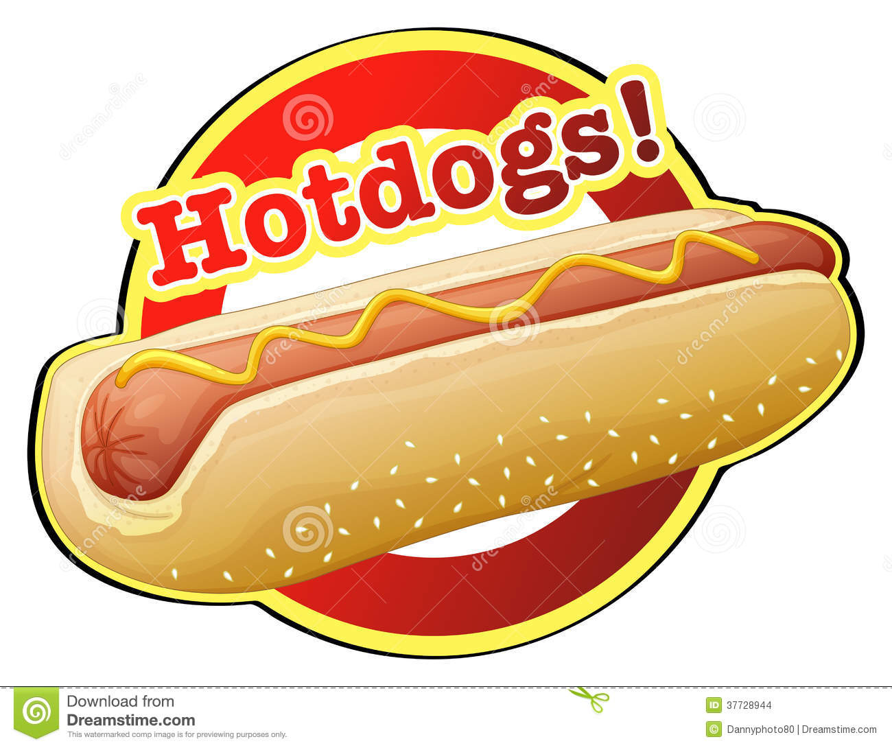 A hotdog label Stock Images - Hotdog Clip Art