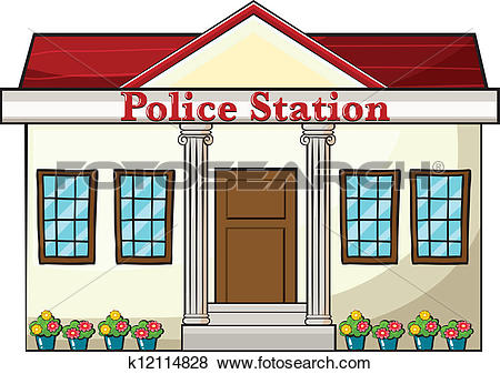 A police station - Police Station Clipart