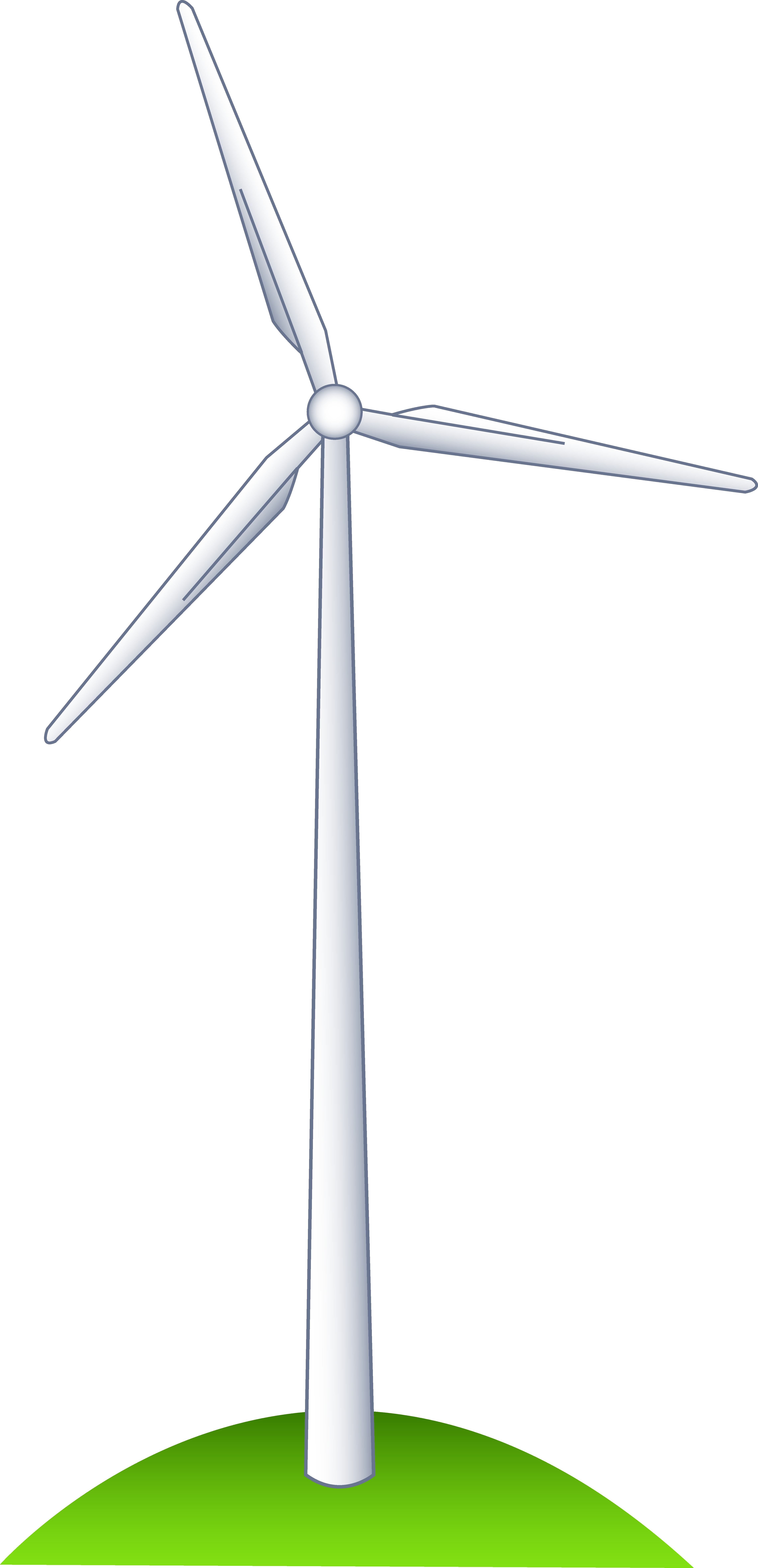 A Wind Turbine on a Hill - Wind Turbine Clipart