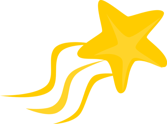 A yellow shooting star. - Stars Clipart Free