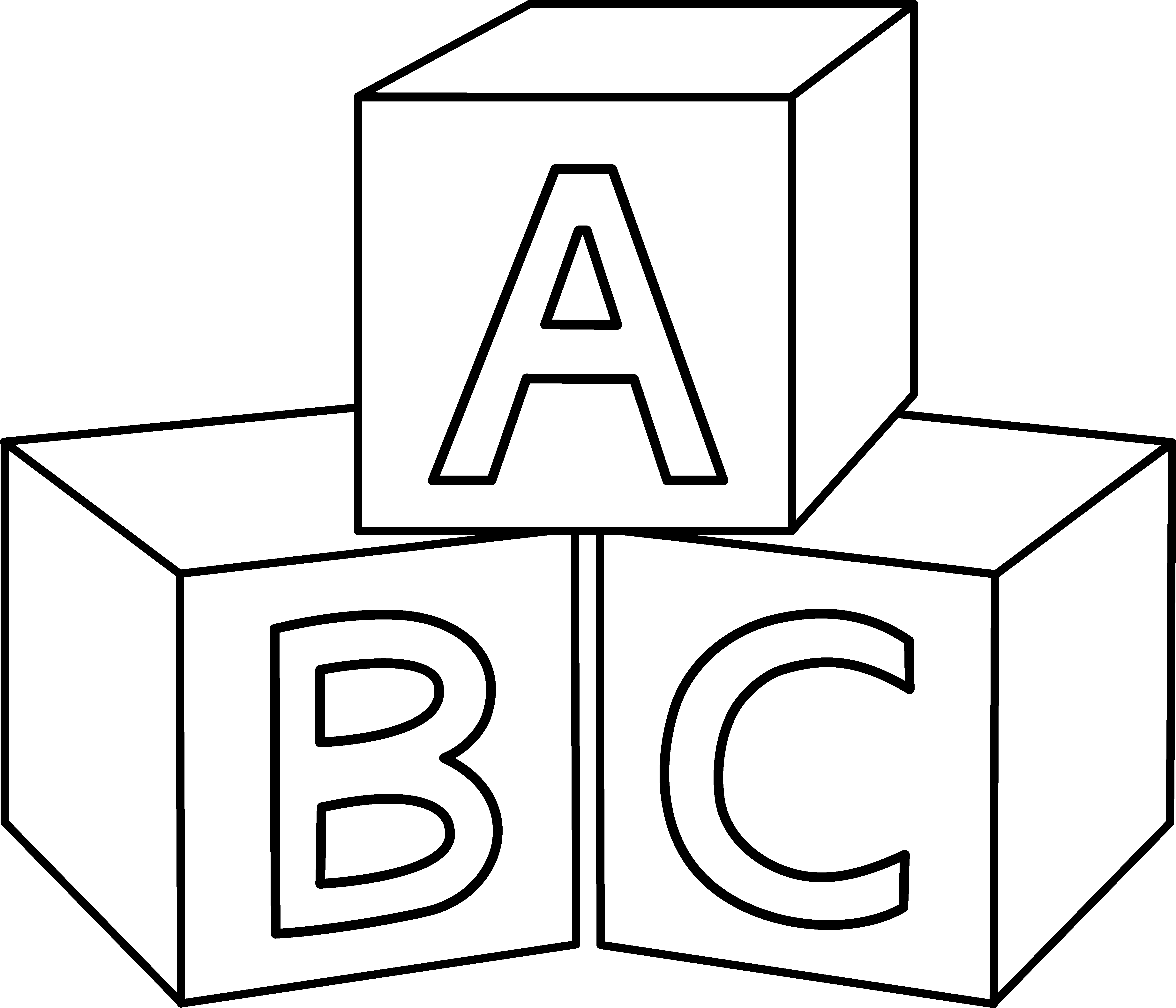 ABC Blocks Coloring Page - Abc Blocks Clip Art