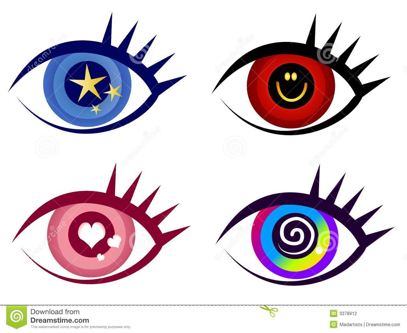 Abstract Eye Clip Art Icons