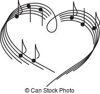 Abstract vector music instruments Clipartby ElaKwasniewski75/6,713; Music of love. The heart of the music camp with notes.