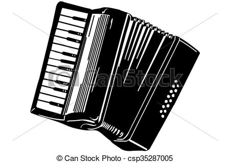 sketch of a musical instrumen - Accordion Clipart