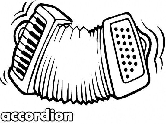 Accordion | Coloring - Accordion Clipart