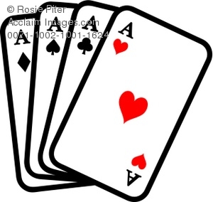 Playing Cards Showing Four Aces Or Four-of-a-kind, a Great Poker Hand -  Royalty Free Clip Art Image