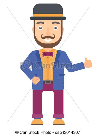 Circus Actor Giving Thumb Up Vector Illustration.