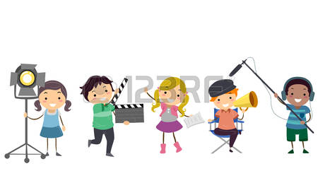 Illustration of Stickman Kids in Different Theater Roles from Director to  Actor, Gaffer to Boom