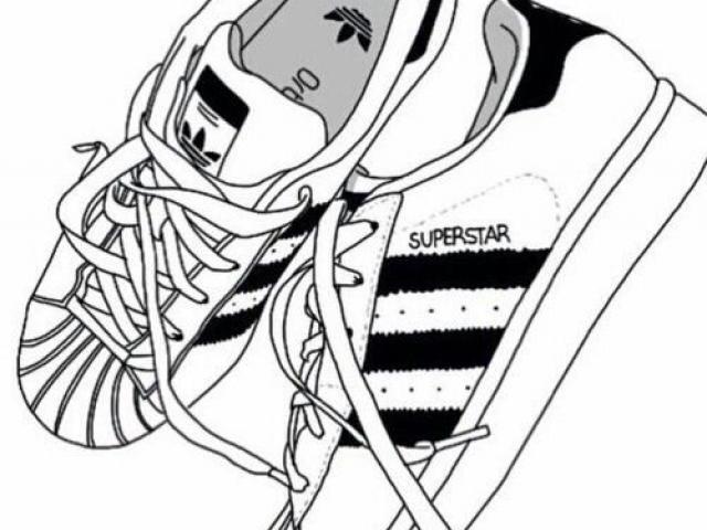 Adidas Shoes Clipart black and white