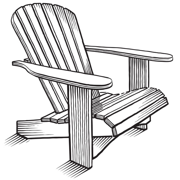 Adirondack Chair Drawing Zoom - Adirondack Chair Clip Art