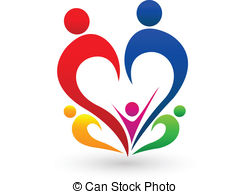 Family heart logo vector Clip