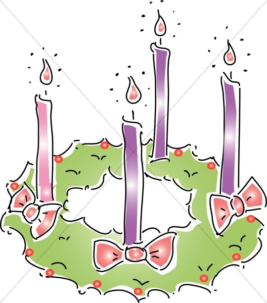 Advent Candle Wreath Clipart