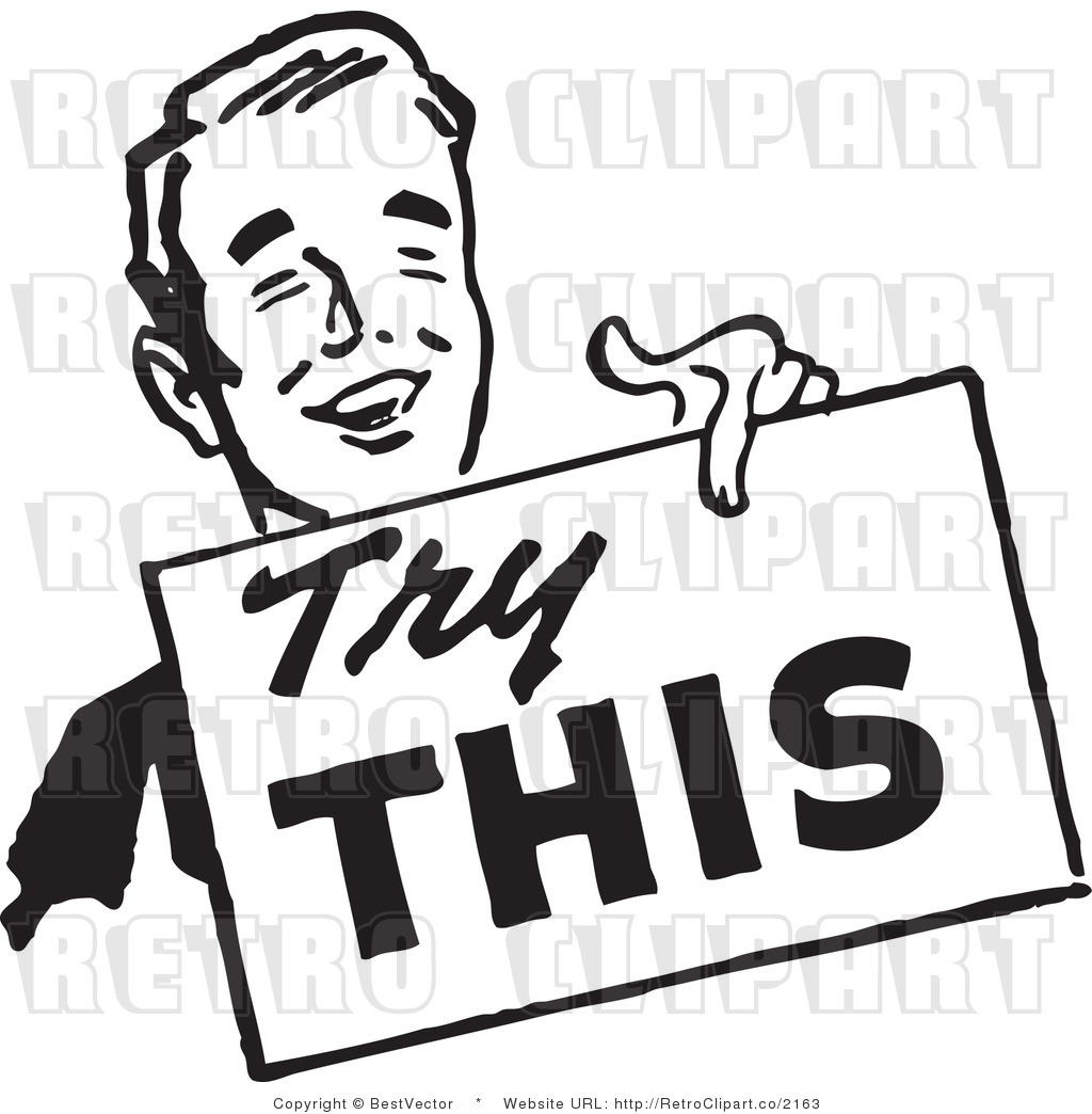 Advertising clipart: Clip Art of a Try This Man