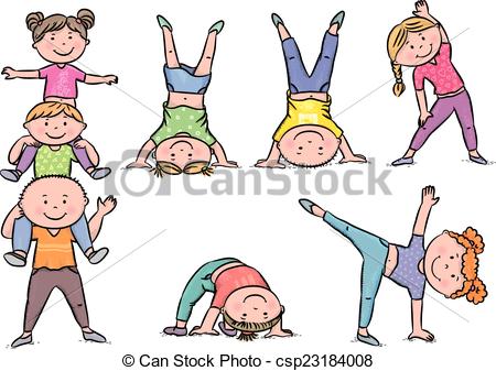 Kids aerobics - csp23184008 - Aerobics Clipart