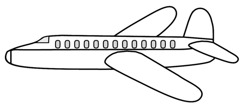 Airplane Clip Art Black And W