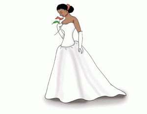 African American bride clip art