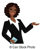 ... african american business woman,cartoon vector illustration