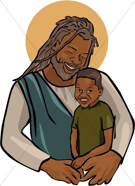 African American Jesus with Child