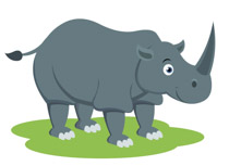 African Gray Rhinoceros Clipa - Rhino Clipart