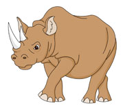 African Gray Rhinoceros Clipa - Rhinoceros Clipart