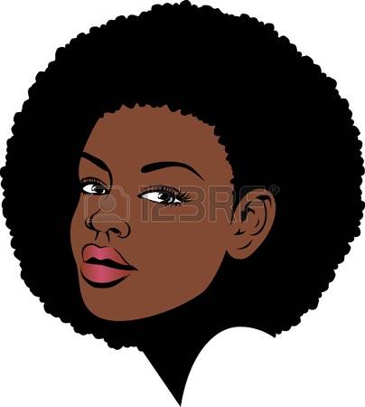 afro: afro lady face illustration Illustration