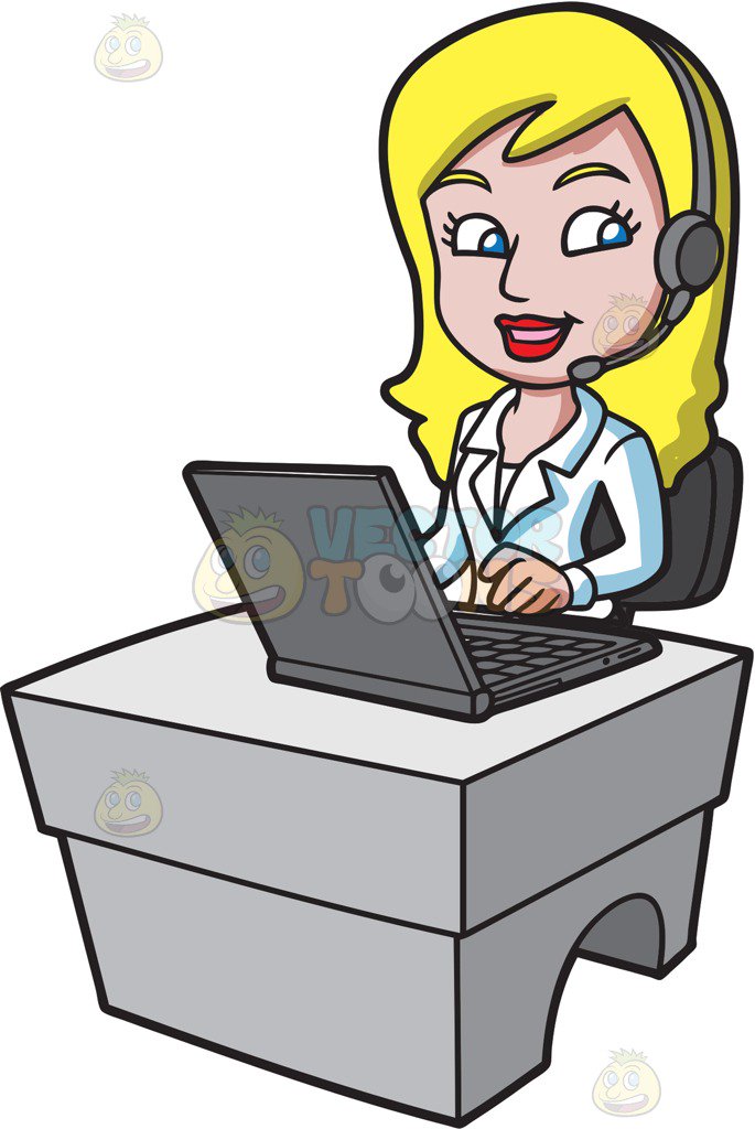 A professional female call center agent