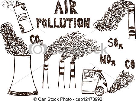 ... Air pollution doodle - Illustration of air pollution doodle.