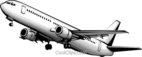Airbus Royalty Free Vector Clip Art illustration