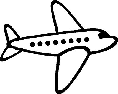airplane clipart black and wh