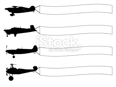Airplane with Banner Clip Art - Plane With Banner Clipart