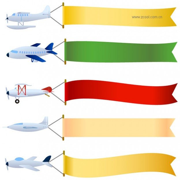 Airplane with Banner Clipart  - Plane With Banner Clipart