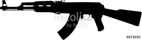ak-47 assault rifle clip art w/ clipping path
