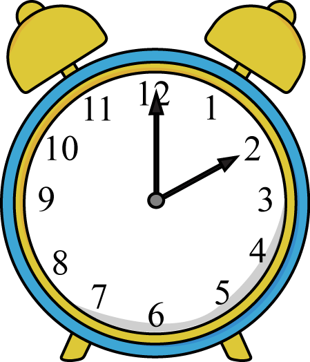 Alarm Clock Clip Art Image - blue and yellow alarm clock.