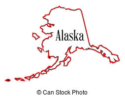 ... Alaska - Outline of the state of Alaska isolated