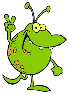 Alien Clipart Image Friendly Green Alien From Outer Space Waving The