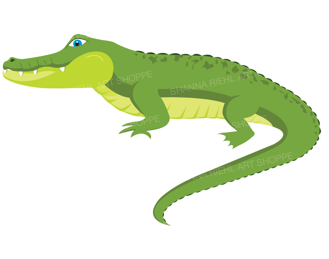 Alligator Clipart | Crocodile Digital Download Art | Commercial Use Swamp Printable Art | Jungle Safari Clip Art | Safari Animals Gator Art