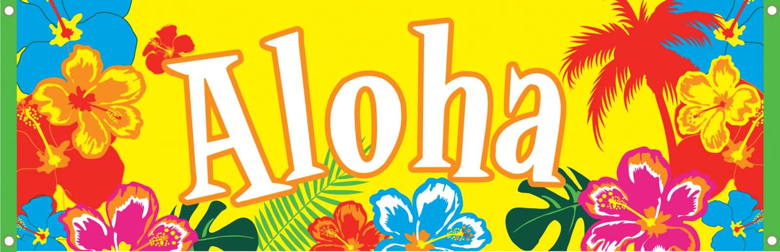 Hawaiian Luau Word Clipart