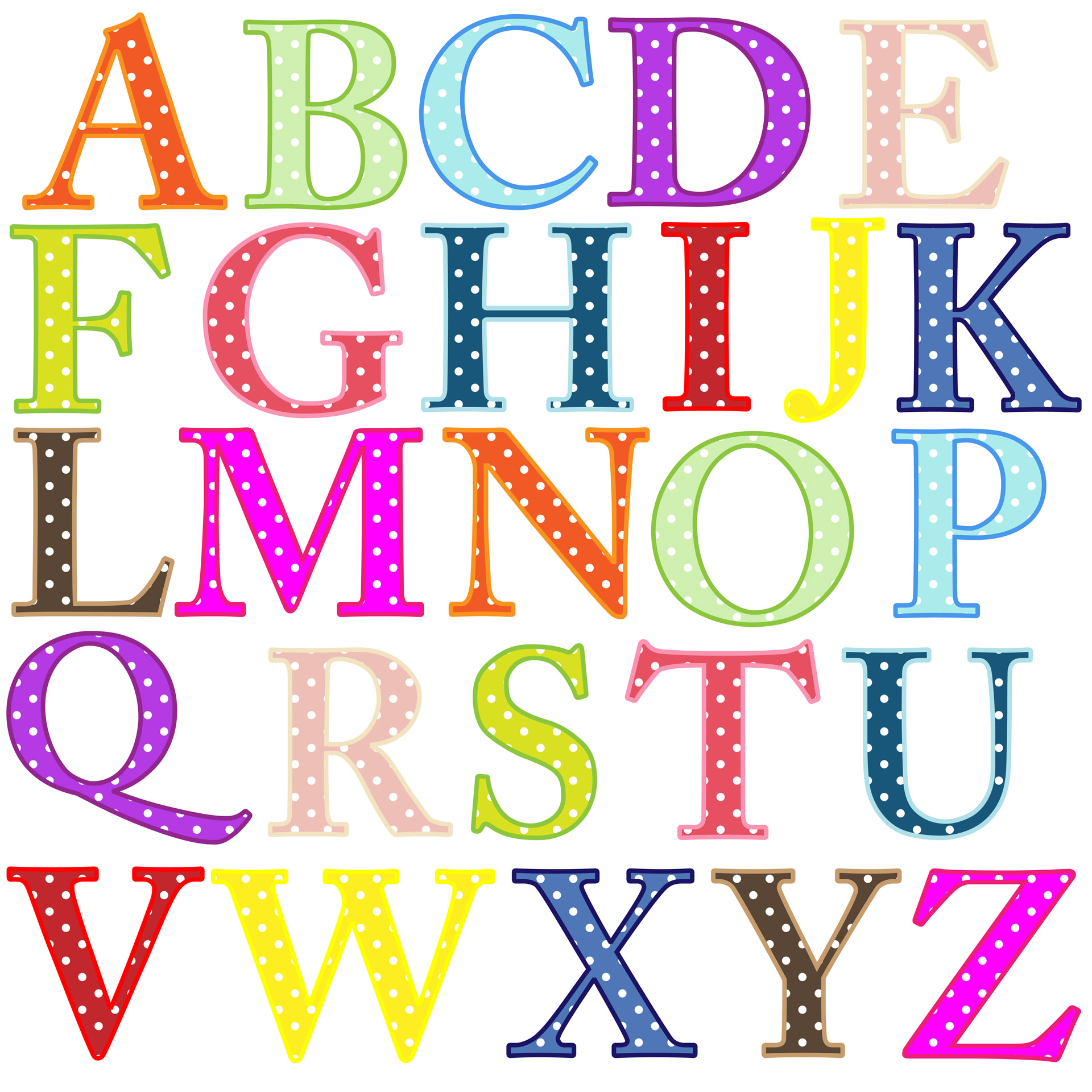 Alphabet clipart for kids fre