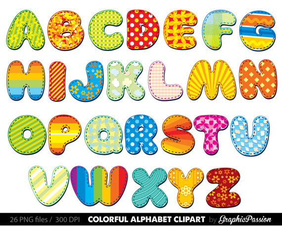 Alphabet clipart color alphabet Digital alphabet letters clipart Digital letters  Clip art alphabet Clip art letters clipart Party letters from ClipartLook.com 