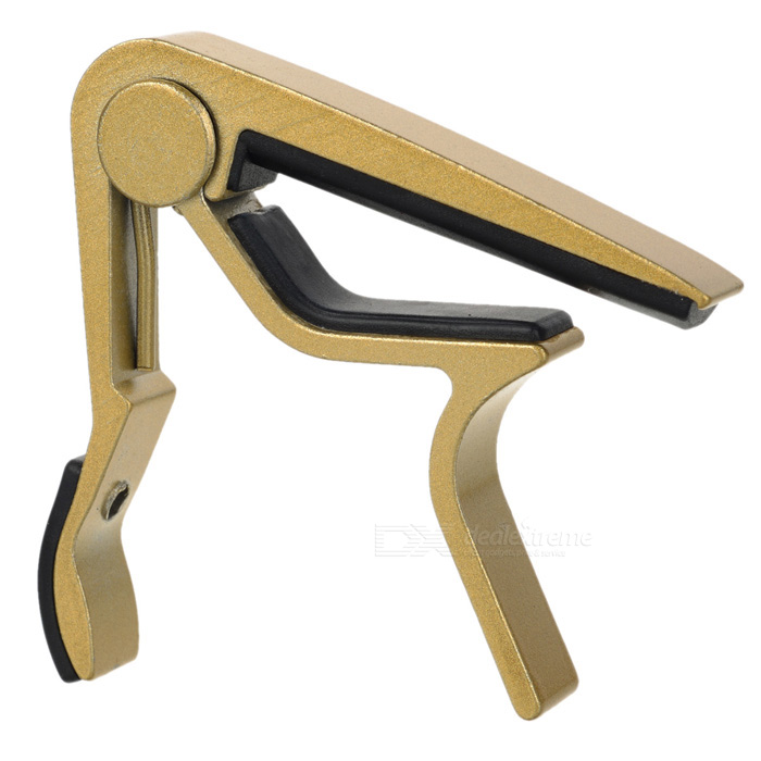 Aluminum Alloy Clip-On Quick Release Capo for Acoustic Guitar - Golden   black