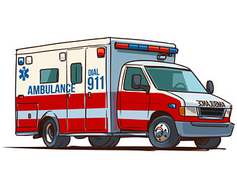 Ambulance car clipart, Ambulance clipart, EMT clipart,  Cartoon,Vector,Silhouette,