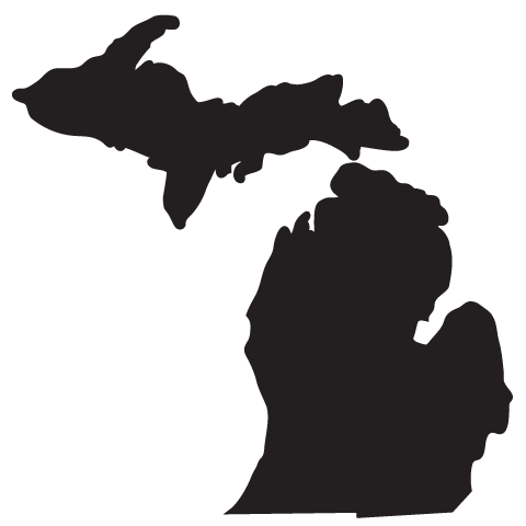 Michigan Map, Thick Outline C
